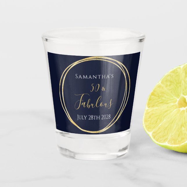 Verre A Shot 50e anniversaire Marine Gold Personnalisé (Devant)