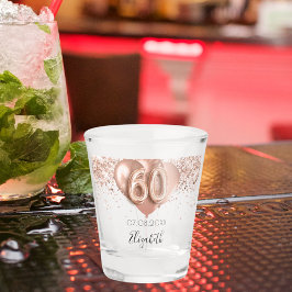 Verre A Shot 60e anniversaire rose nom des ballons d'or