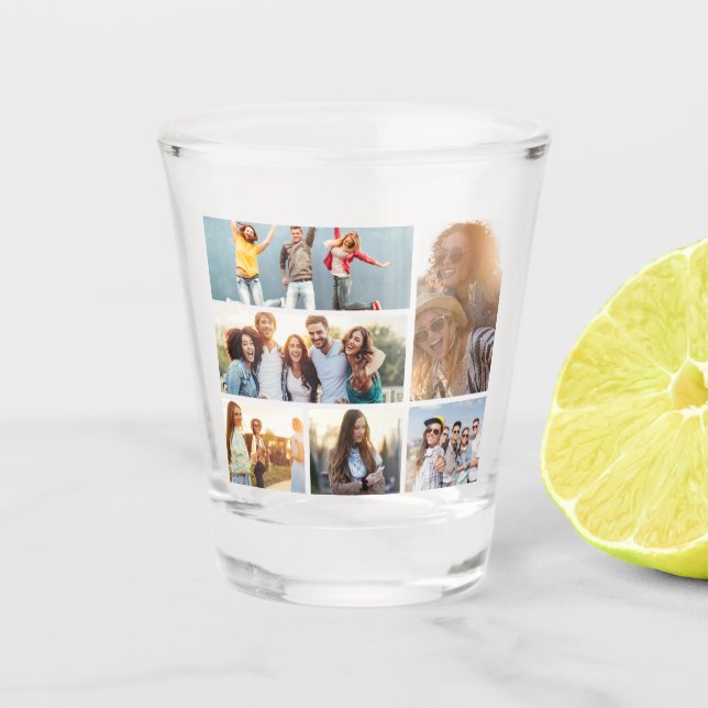 Verre A Shot 6 Photo Collage Modèle Personnaliser (Devant)