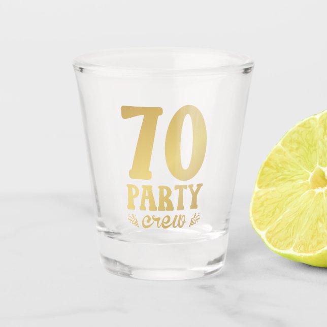 Verre A Shot 70e anniversaire de l'équipage de la fête (Devant)