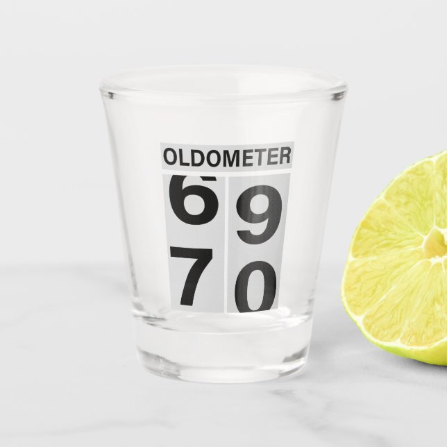 Verre A Shot 70e anniversaire Oldomètre (Devant)