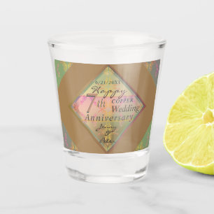 Verre A Shot 7e anniversaire du Mariage de cuivre