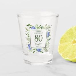 Verre A Shot 80e anniversaire Blue Hydrangeas