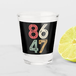 Verre A Shot 86 47 Anti Trump Vintage années 80 Style Rétro