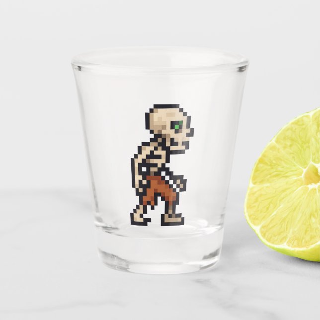 Verre A Shot 8-bit Retro Skeleton (Devant)