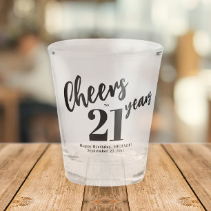 Verre A Shot À 21 ans joyeux anniversaire moderne 21ème anniver