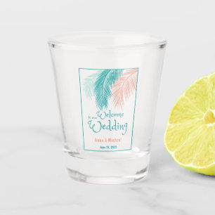 Verre A Shot Accueil de mariage de destination tropicale