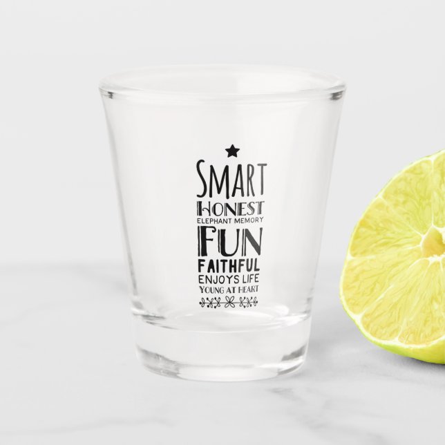 Verre A Shot Acronyme de Sheffey avec une étoile (Devant)