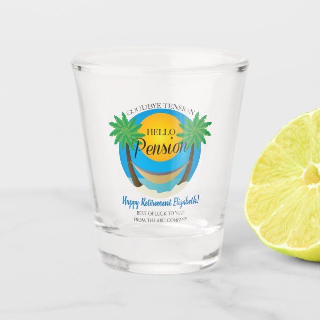 Verre A Shot Adieu Tension Bonjour Pension Retraite Barre Cadea (Devant)