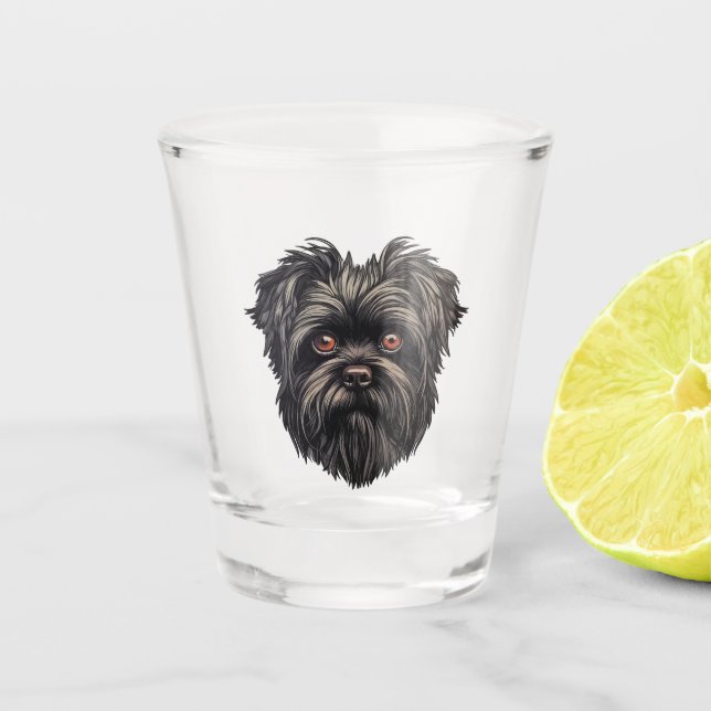 Verre A Shot Affenpinscher Monkey Dog Affens Terrier (Devant)