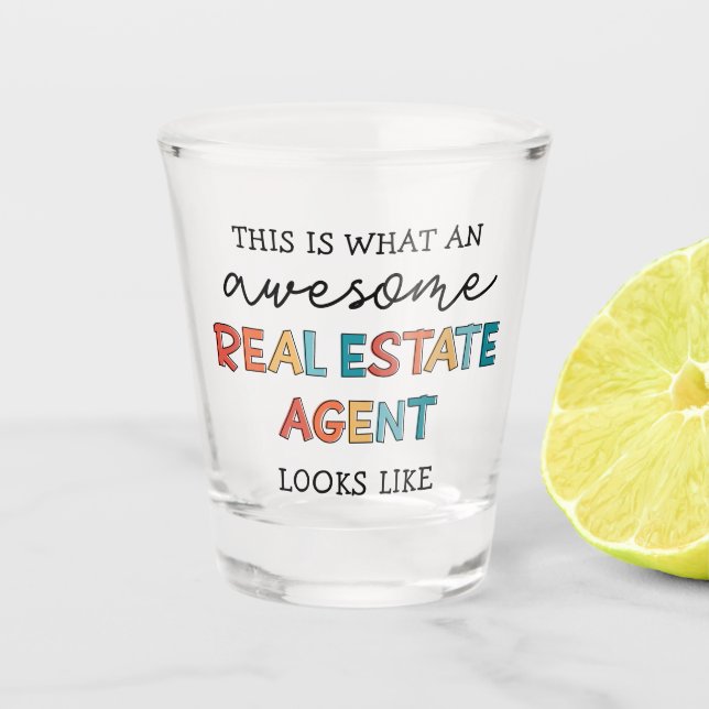 Verre A Shot Agent Immobilier Drôle Awesome Realtor Cadeaux (Devant)