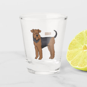Verre A Shot Airedale terrier dog cartoon