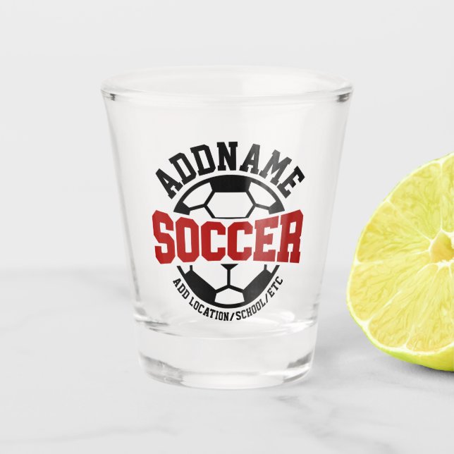 Verre A Shot AJOUT PERSONNALISÉ NOM Joueur de football Cravate- (Devant)