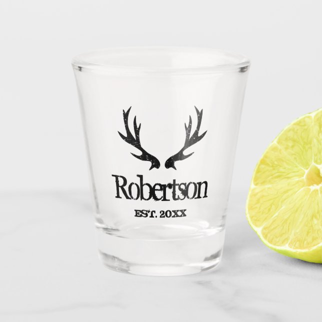 Verre A Shot Alcool nommé fait sur commande d'andouillers (Devant)