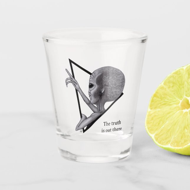 Verre A Shot Alien gris, la vérité est là (Devant)