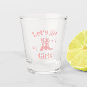 Verre A Shot Allons les filles, cowgirl, Western Boots dansant