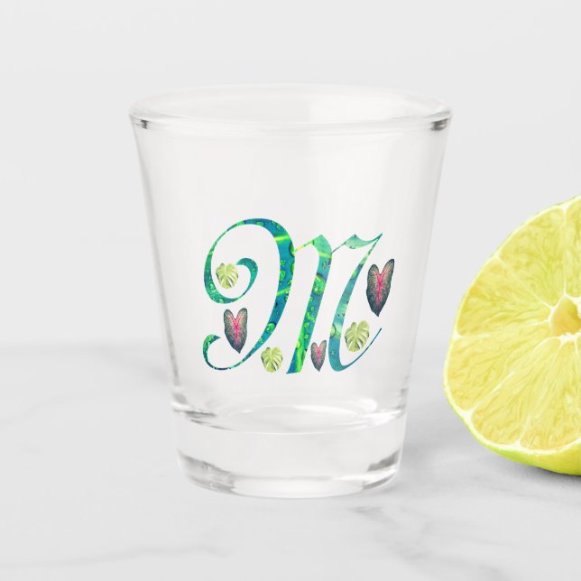 Verre A Shot Alphabet Monstera "M" (Devant)