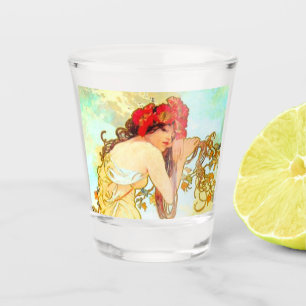 Verre A Shot Alphonse Mucha Art Nouveau Été