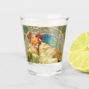 Verre A Shot Alphonse Mucha Art Nouveau Princesse Hyacinth