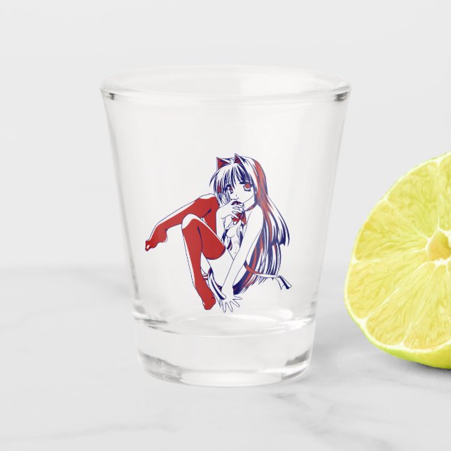 Verre A Shot Américain Manga Neko Catgirl Kawaii Anime (Devant)