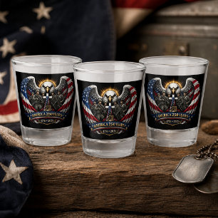 Verre A Shot Américain patriotique 4 juillet & America 250
