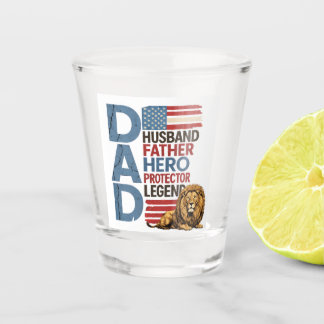 Verre A Shot American flag Dad Lion Patriotic Shot glass