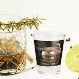 Verre A Shot American Wigeon Duck on Pond