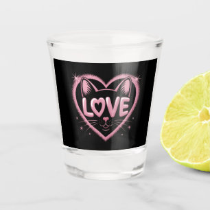 Verre A Shot Amour de chat étincelant