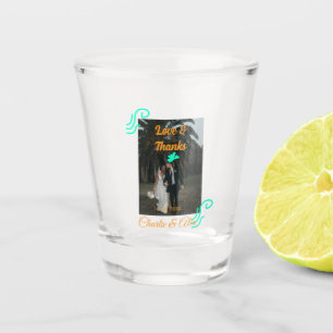 Verre A Shot Amour & merci mariage couple photo moderne ajouter