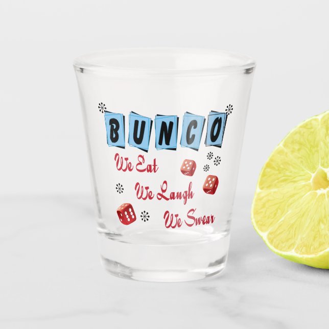 Verre A Shot Amoureux de la fête du Bunco (Devant)