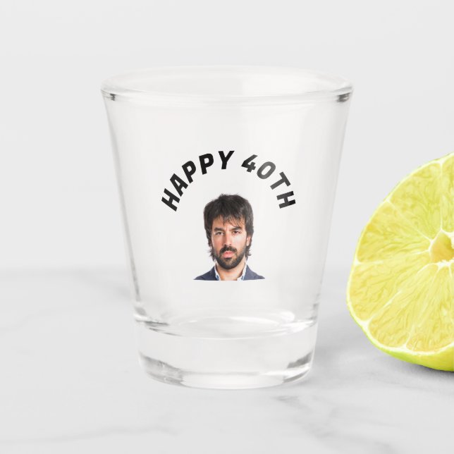 Verre A Shot Amusant 40e anniversaire personnalisé Texte photo  (Devant)