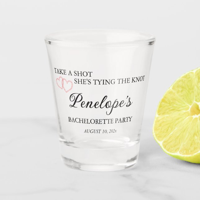 Verre A Shot Amusant Bachelorette Monogrammé  (Devant)