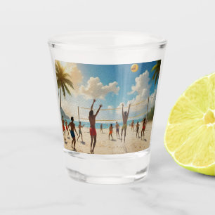 Verre A Shot Amusez-Vous Dans La Peinture À L'Huile De Volley-B