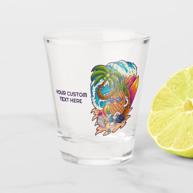 Verre A Shot Ananas de navigation de texte personnalisé (Devant)