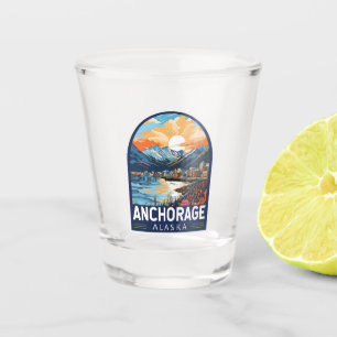 Verre A Shot Anchorage Alaska Travel Art Emblem