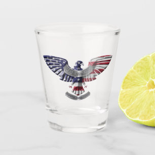 Verre A Shot Ancien Aigle Américain "Fier D'Avoir Servi"