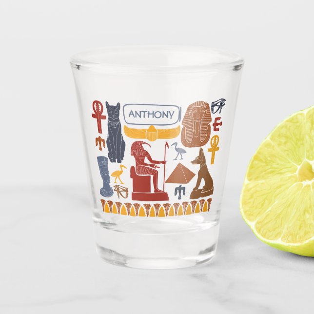Verre A Shot Ancienne Egypte Collage de graphismes égyptiens (Devant)