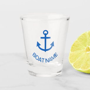 Verre A Shot Ancre Bleu Personnalisé Votre Nom De Bateau
