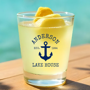 Verre A Shot Ancre Bleue marine Famille Lake House