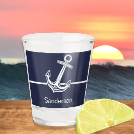 Verre A Shot Ancre marine personnalisée Océan bleu marine