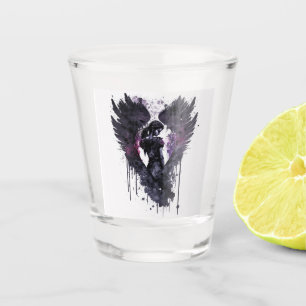 Verre A Shot Ange foncé Valentine avec ailes foncées
