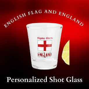 Verre A Shot Anglais Drapeau Rouge Personnalisation