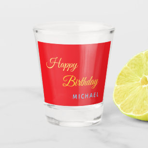 Verre A Shot Anniversaire Votre Nom Minimaliste Moderne