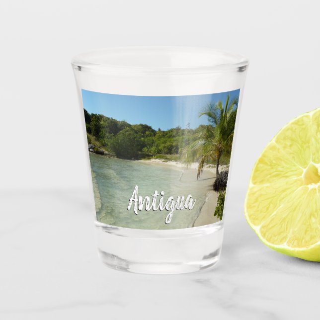 Verre A Shot Antiguan Beach Beautiful Tropical Landscape (Devant)