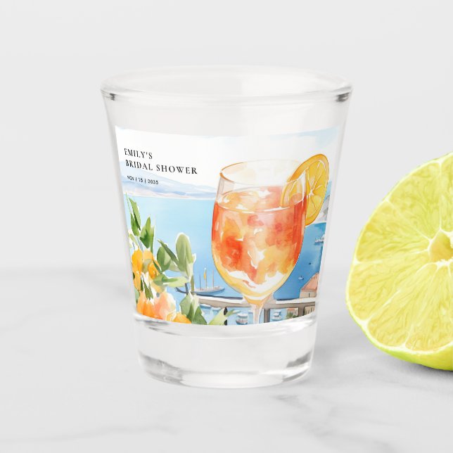Verre A Shot Aperol Spritz Amalfi Shower de Mariée (Devant)
