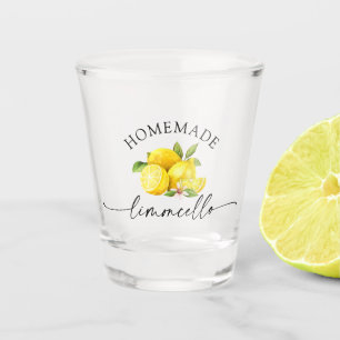 Verre A Shot Aquarelle citrons calligraphie Limoncello fait mai