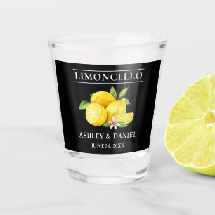 Verre A Shot Aquarelle Citrons Mariage Limoncello noir