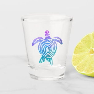 Verre A Shot Aquarelle Pastel Tie Dye Spiral Sea Turtle
