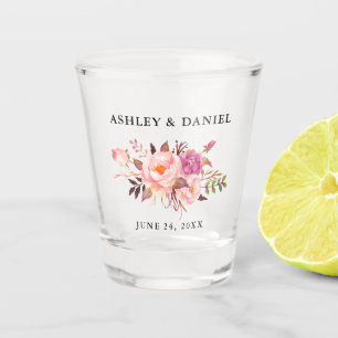 Verre A Shot Aquarelle rose Blush FlorMariage