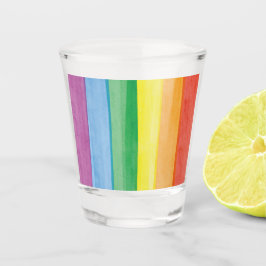 Verre A Shot Aquarelles Arc-en-ciel de la Fierté